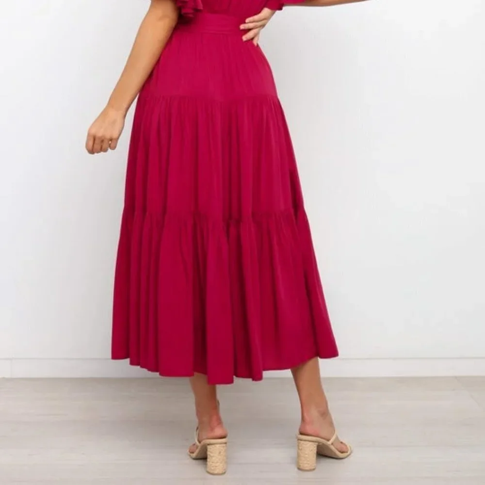 #23❤️ NWOT PETAL & PUP BARKER DRESS IN WINE - Picture 9 of 9